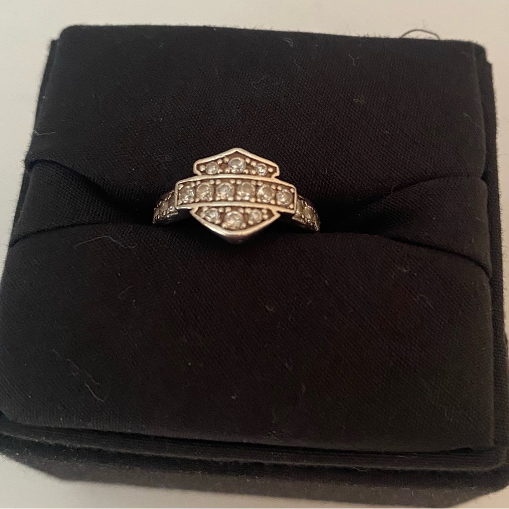 Harley-Davidson Silver Ring with White Stones - Picture 3 of 6